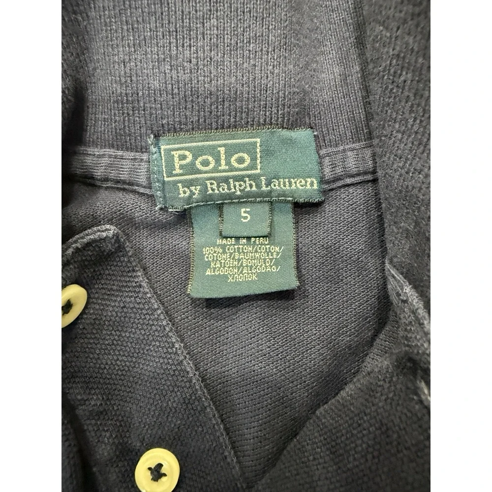 Polo By Ralph Lauren Big Pony Flesh Polo Shirt Kids Size 5 Blue Logo Embroidered